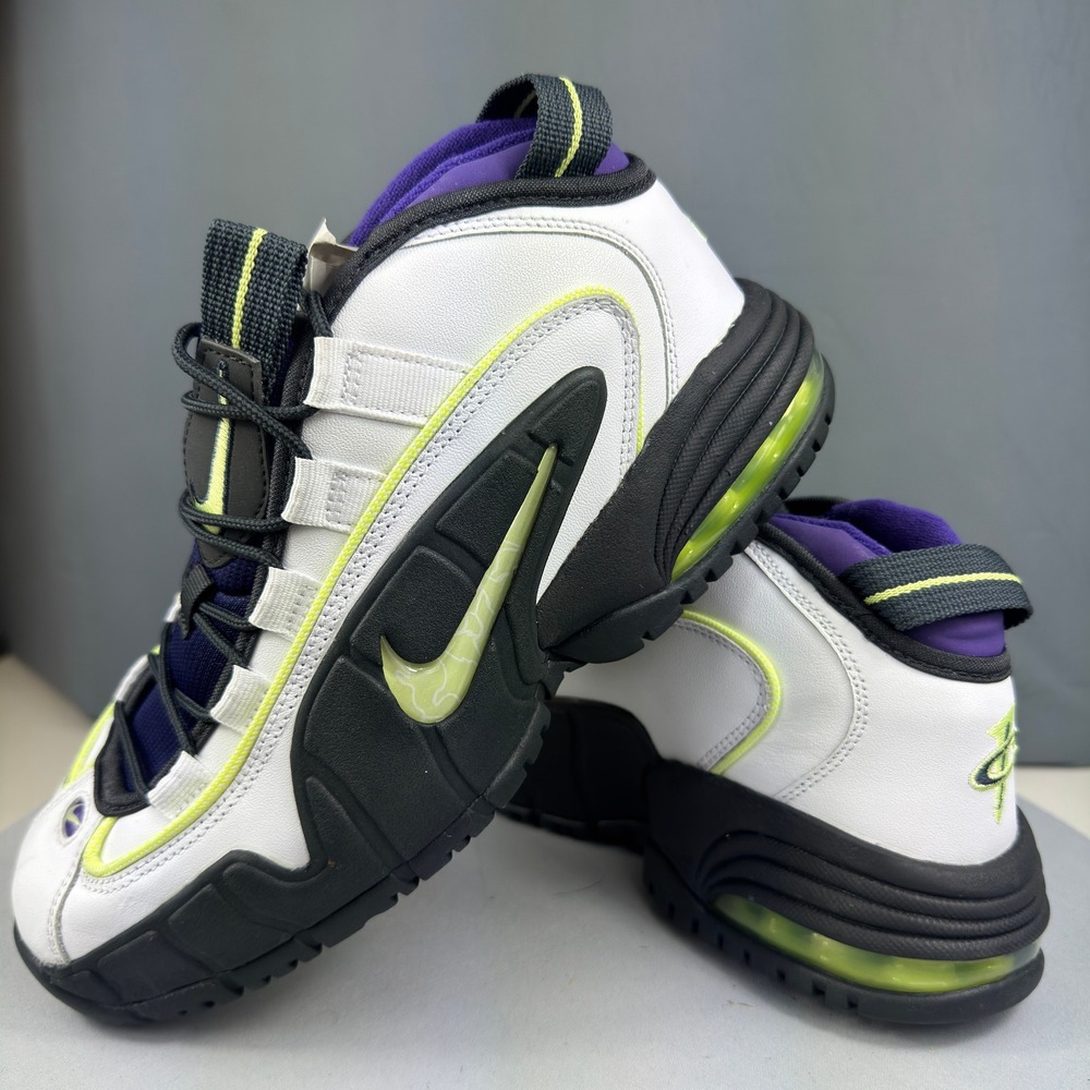 Nike Air Max Penny 1 GS 6Y White Black Purple FZ3546-100 Basketball Shoes